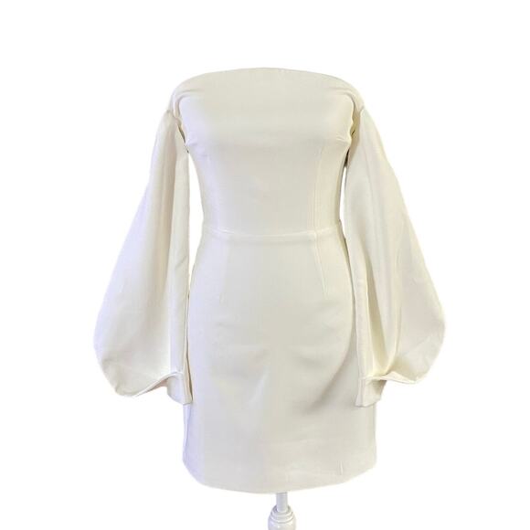 NEW Bianca And Bridgett US Size 2 Draya Dress White Mini Long Sleeves